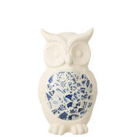 DEKOOBJEKT EULE AUßENBEREICH - Blau, Glas/Naturmaterialien (22/41/23.5cm) - J-Line