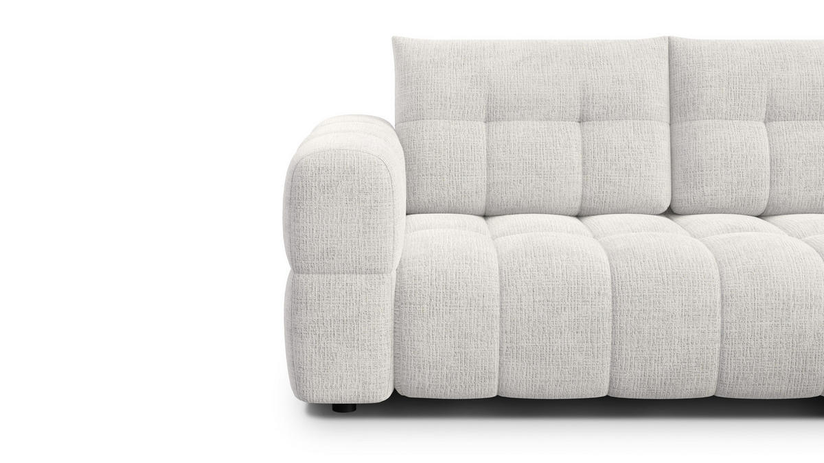 ECKSOFA CLOUDI 4-Sitzer rechts, creme - Creme/Schwarz, Holz/Textil (294/160cm) - Courtois Laville