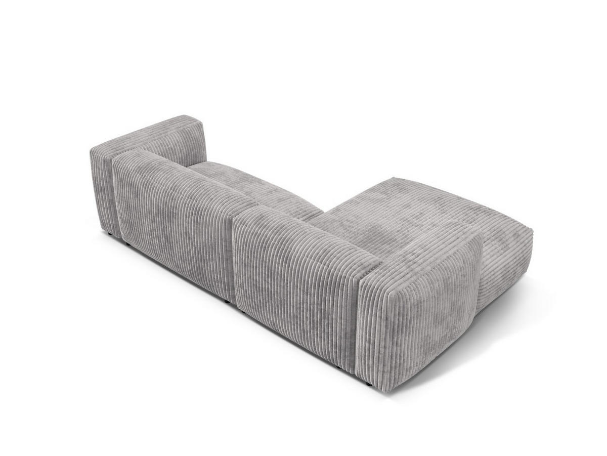 ECKSOFA modular links Martina aus Cord hellgrau 2 Sitzplätze - Hellgrau, Textil (176/283cm) - Micadoni