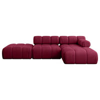 ECKSOFA modulares Sofa Lizur-L1 - 285x160x70 cm Bordeauxrot Velours - Bordeaux, Holzwerkstoff/Textil (285/160cm) - ALTDECOR
