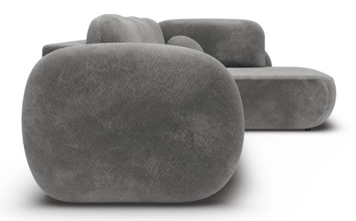 ECKSOFA Dunkelgrau OLIVIO II Ausziehbar Rechts - Dunkelgrau/Grau, Textil (190/289cm) - Sepro Meble