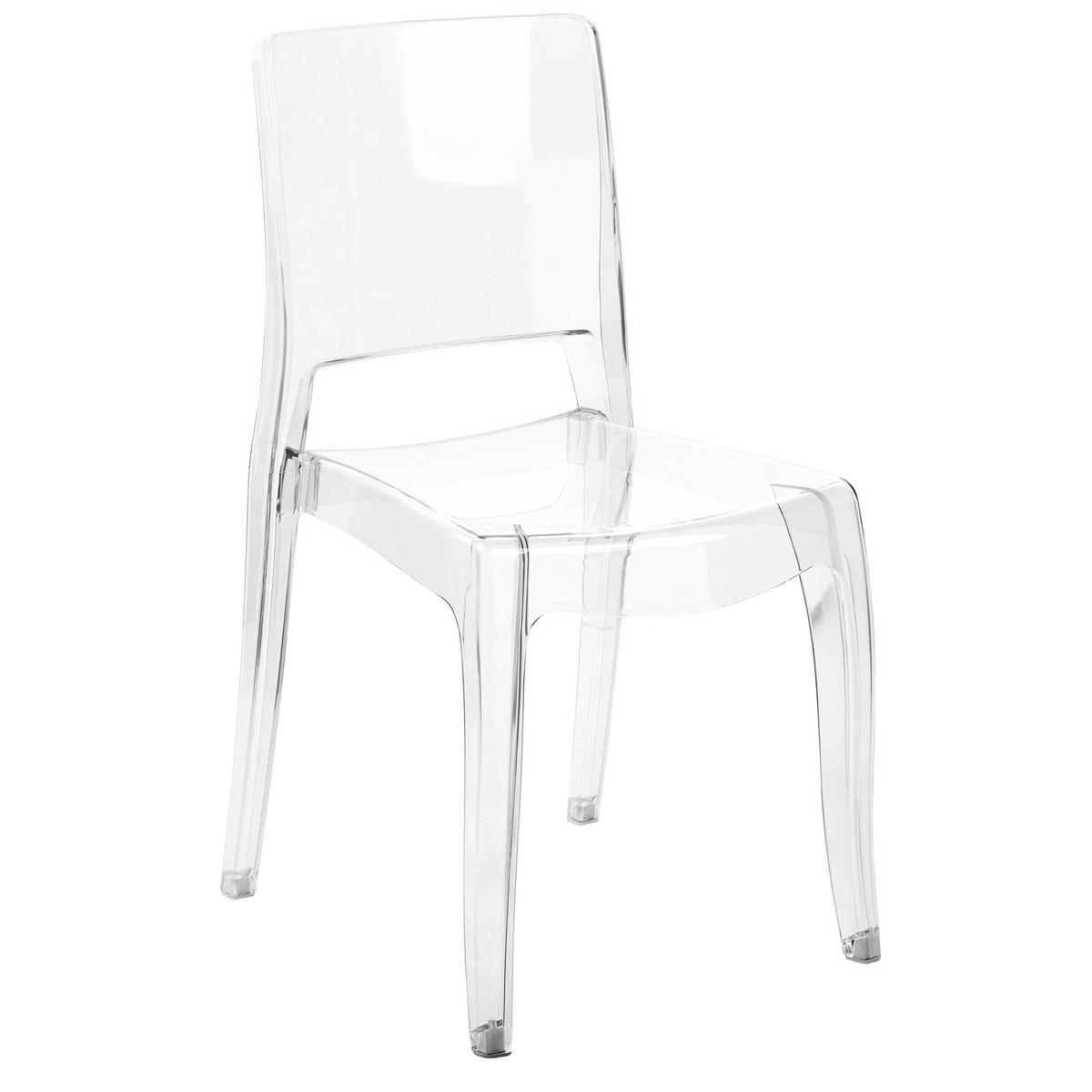 ESSZIMMERSTÜHLEN 2er-Set Kunststoff Transparent Westbridge - Transparent, Kunststoff (42/87/52cm) - Beliani