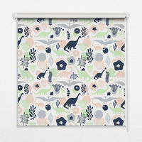 VNÚTORNÁ roleta - okenná roleta - roleta - 80x140 cm - Farebné dinosaury - zelená, plast (80/140/0.5cm) - TULUP