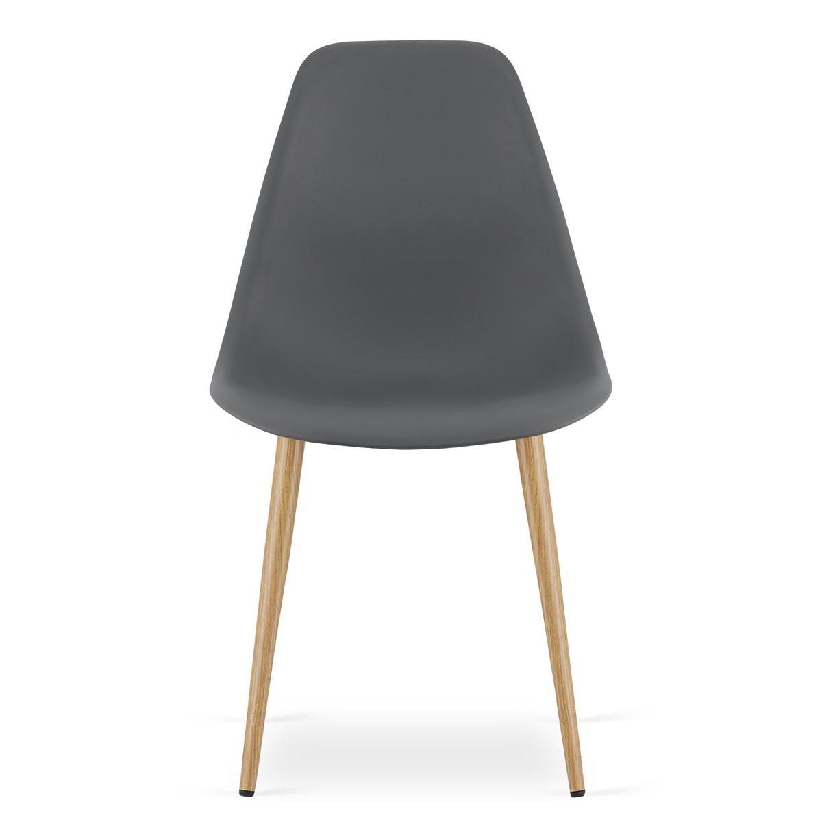 ESSZIMMERSTUHL 2-er Set KALEO dunkelgrauer Sitz, natürliche Beine - Dunkelgrau/Naturfarben, Kunststoff (46/84/51cm) - Valora