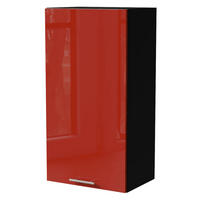 HÄNGESCHRANK Brerra W4/50 Schwarz / RAL 3002 karminrot Hochglanz 50 / 32,5 / 96cm - Rot/Schwarz, Holz/Holzwerkstoff (50/96/32.5cm) - Feldmann-Wohnen
