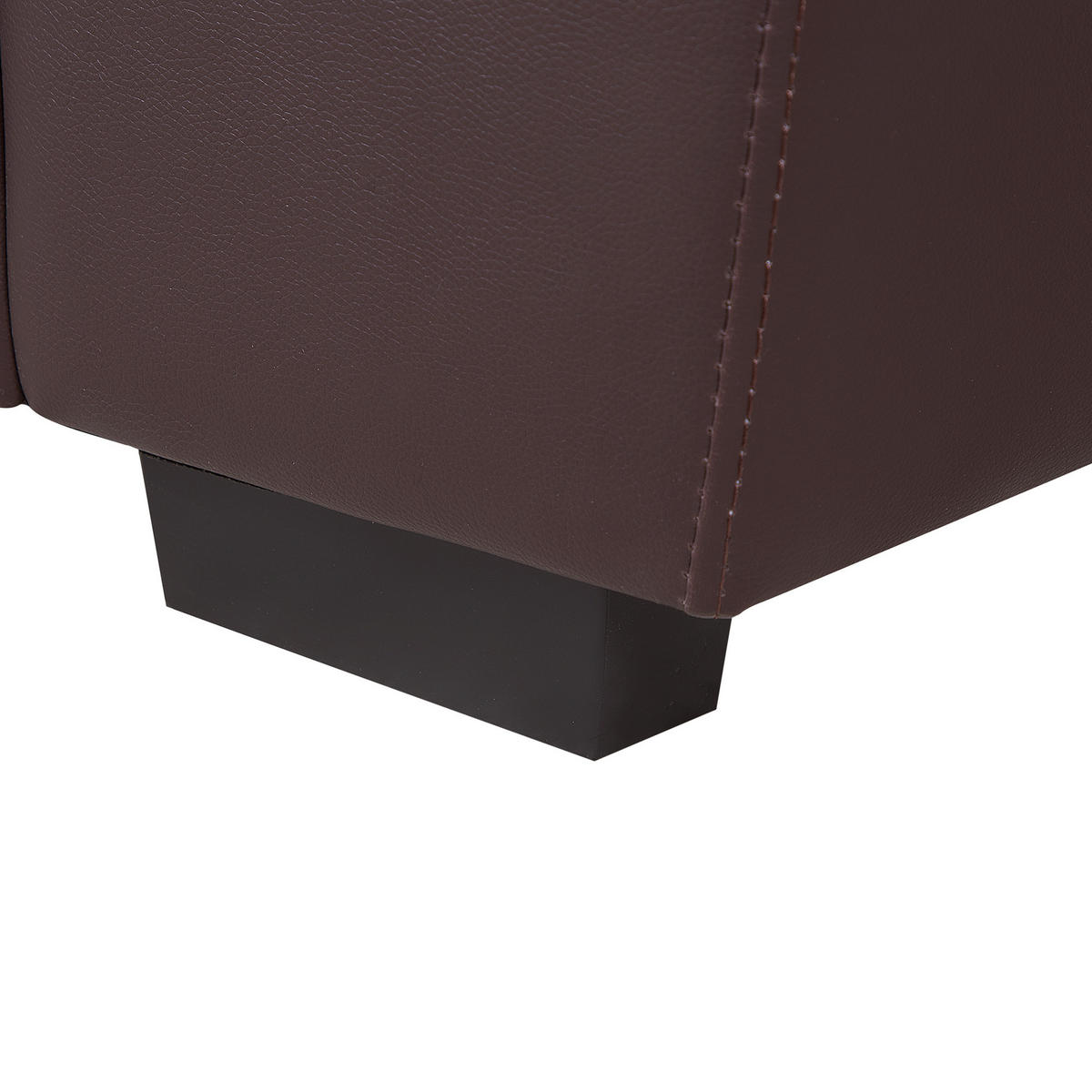 2-SITZER-SOFA Kunstleder Braun Vogar - Dunkelbraun, Kunststoff/Textil (156/90/74cm) - Beliani