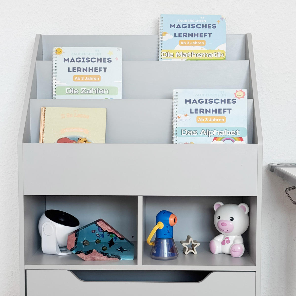 KINDERREGAL DE-09554 1 Schublade & 3 Fächer Grau - Grau, Holzwerkstoff (60/90/29.9cm) - ComfortXL
