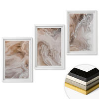 WANDBILDER 3er-Set - 40x60 cm Weißer Rahmen - Abstrakter Marmorstein - Weiß, Kunststoff (40/60cm) - ArtPrintCave