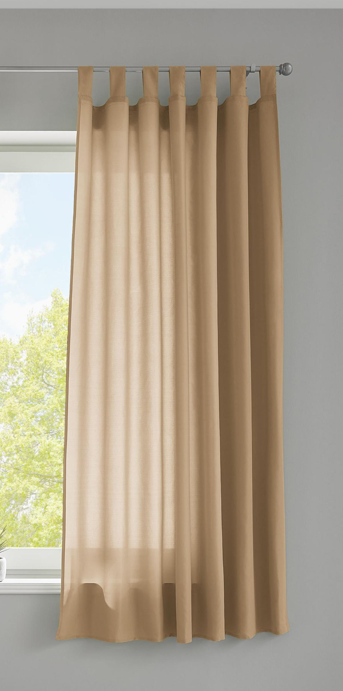 VORHANG POTSDAM HxB 175x140 cm Sand - Sandfarben, Textil (140/175cm) - Gardinenbox