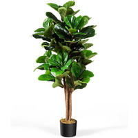 KUNSTLICHER Feigenbaum mit Blumentopf Grün - Grün, Kunststoff (120cm) - COSTWAY