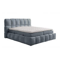 BOXSPRINGBETT AURA mit Topper und Bettkasten, Steingrau, H3 Bonell, 200x200 cm - Schieferfarben, Textil (200/200cm) - Labett