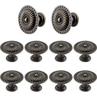 ZINKLEGIERUNGSKNAUF 10er-Set Bronze Vintage 24 x 20 mm Schrank Möbel Schublade - Bronzefarben, Metall (2/2/2.4cm) - MCBOSON