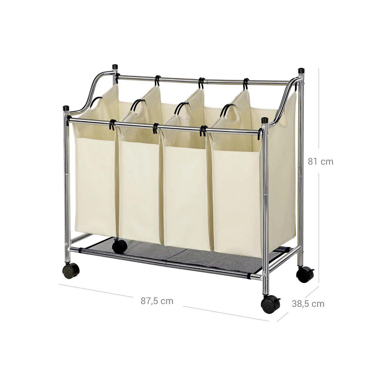 WÄSCHEKORB - Beige, Textil (38.5/81/87.5cm) - Hansiro
