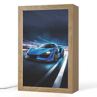 NACHTTISCHLAMPE Auto - Blau - Jungen - Kind 20x30 cm - Blau, Holzwerkstoff (8/20/30cm)