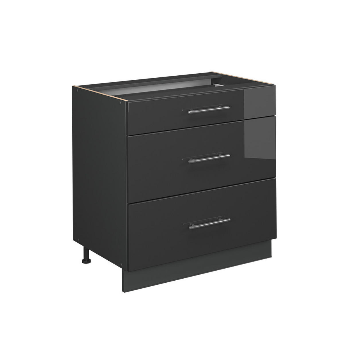 Schwarz Hochglanz/Anthrazit, Holzwerkstoff (80/82/60cm) - Vicco