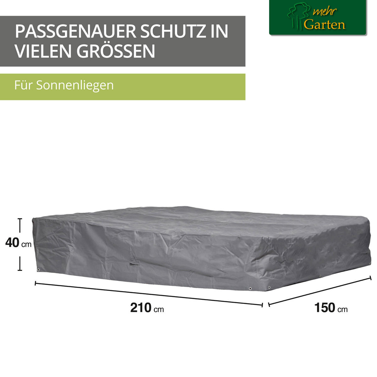 SCHUTZHÜLLE für Doppelliege SHP-20187 - Grau, Kunststoff (1/1/1cm) - mehr Garten