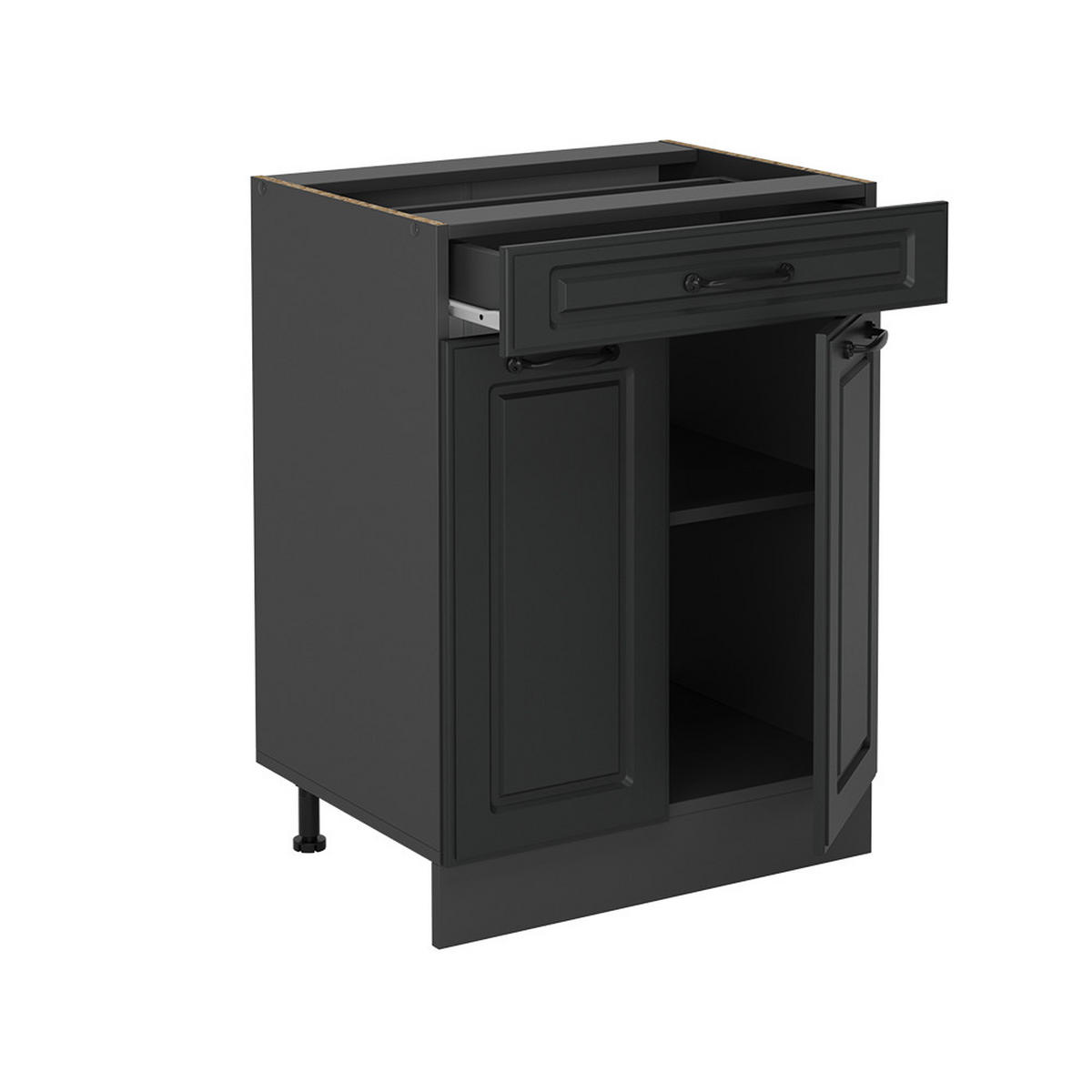 KÜCHENUNTERSCHRANK R-Line Anthrazit Landhaus 60 cm , AP Eiche - Anthrazit, Holzwerkstoff (60/81.6/60cm) - Vicco