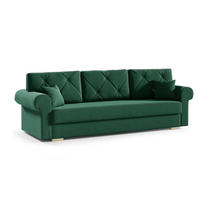 SCHLAFSOFA STAR, Sofa mit Schlaffunktion und Bettkasten, Farbe: Grün, Veloursstoff - Grün, Textil (237/90/85cm) - Sepro Meble