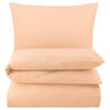 SEERSUCKER-BETTWÄSCHE 135x200 Uni Sommer Bettbezug Bügelfrei aus 100% Baumwolle, Bettbezüge einfarbig Apricot - Altrosa, Textil (135/200cm) - Carpe Sonno