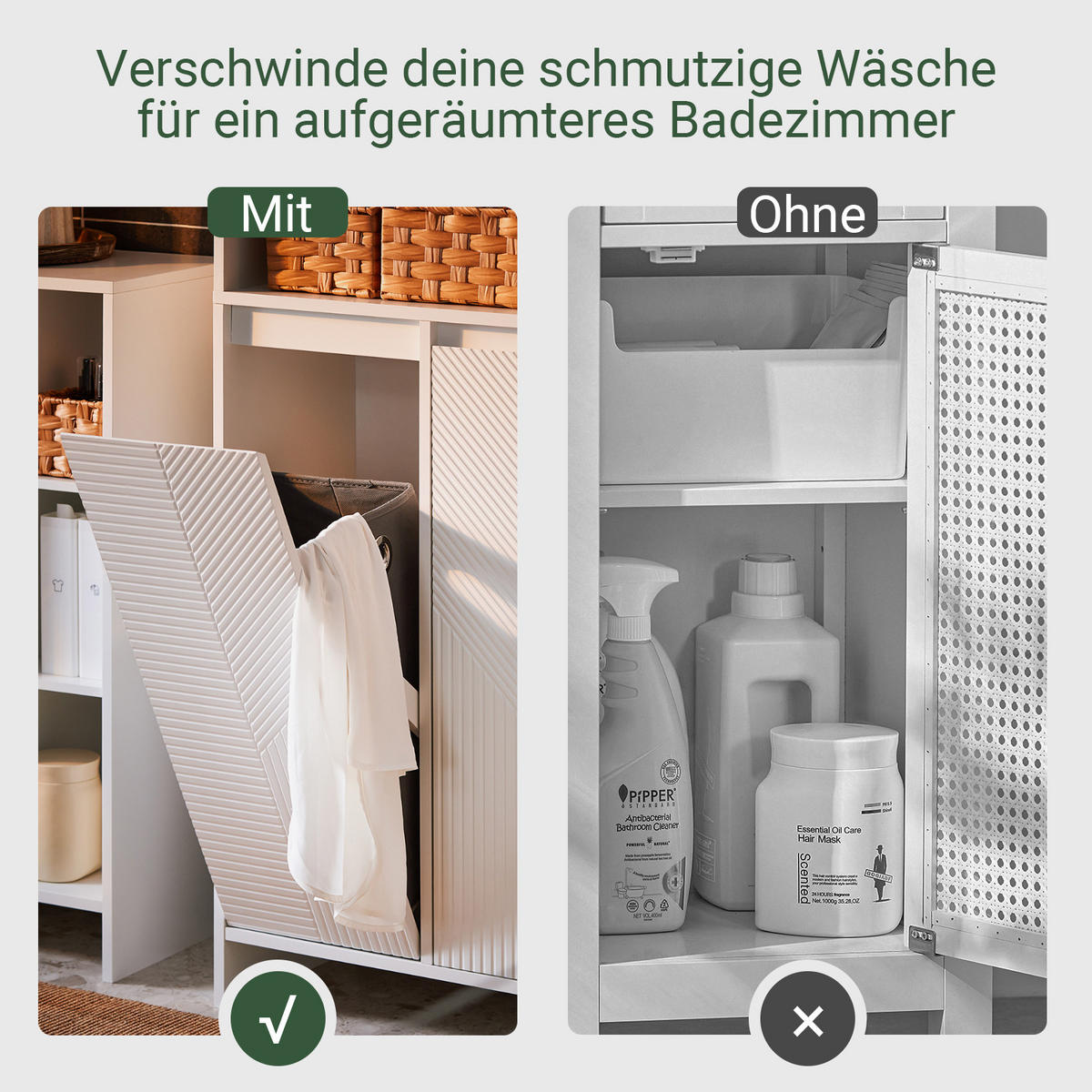 BADEZIMMERSCHRANK Weiß - Weiß, Holzwerkstoff (60/170/30cm) - SoBuy