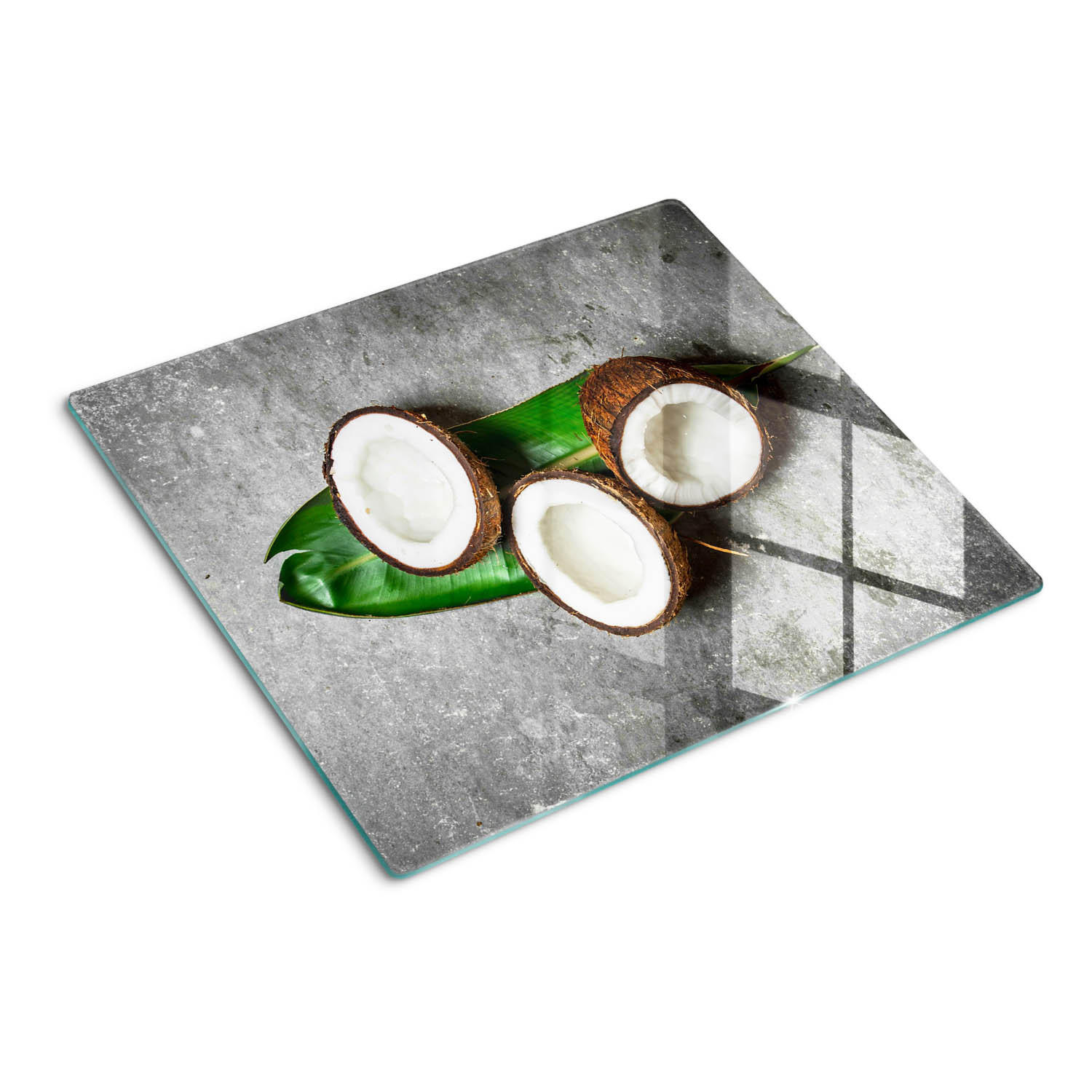 GLASPLATTE 60x52 cm Eine halbe Kokosnuss - Grün, Glas (60/0.4/52cm) - TULUP