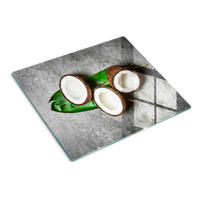 GLASPLATTE 60x52 cm Eine halbe Kokosnuss - Grün, Glas (60/0.4/52cm) - TULUP