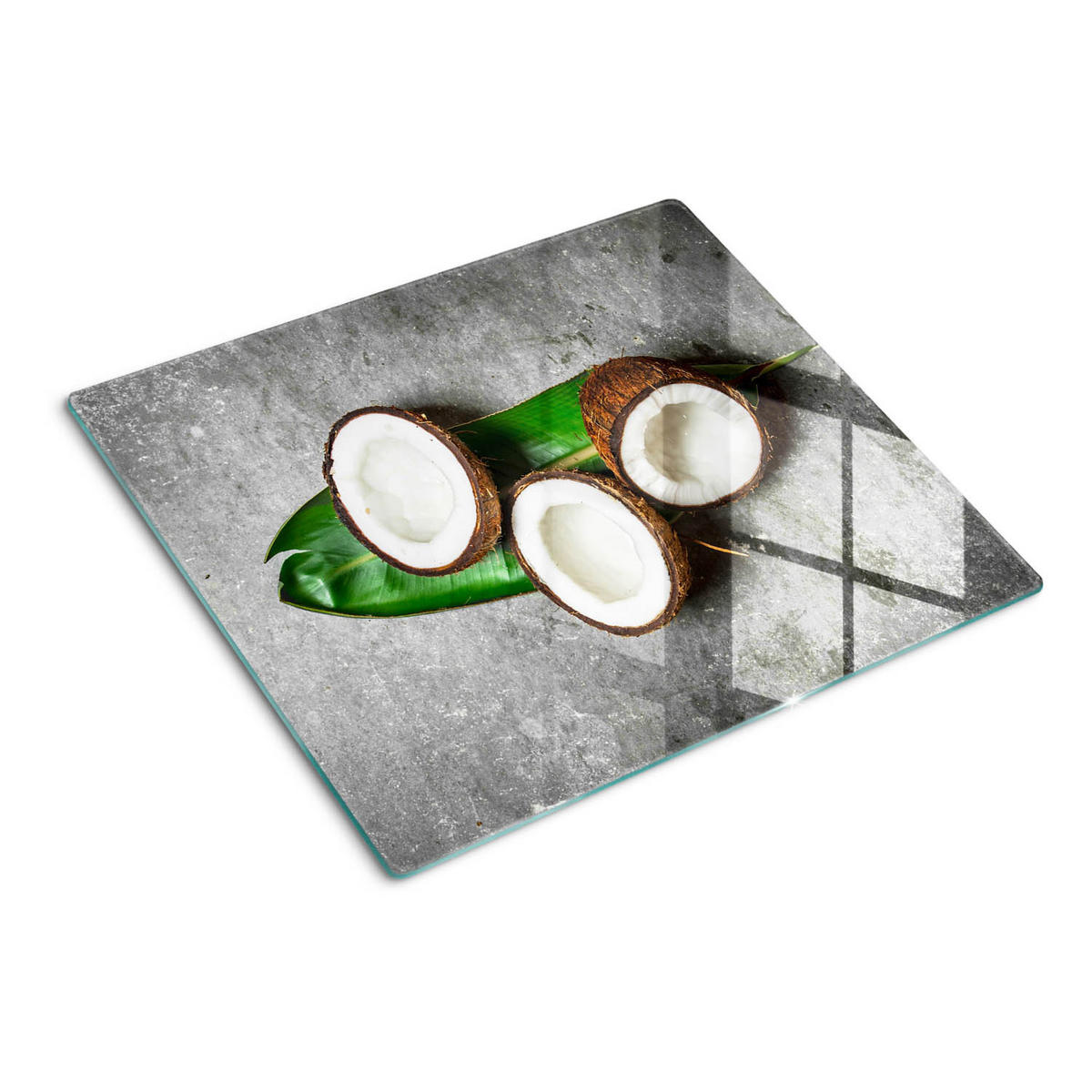 GLASPLATTE 60x52 cm Eine halbe Kokosnuss - Grün, Glas (60/0.4/52cm) - TULUP