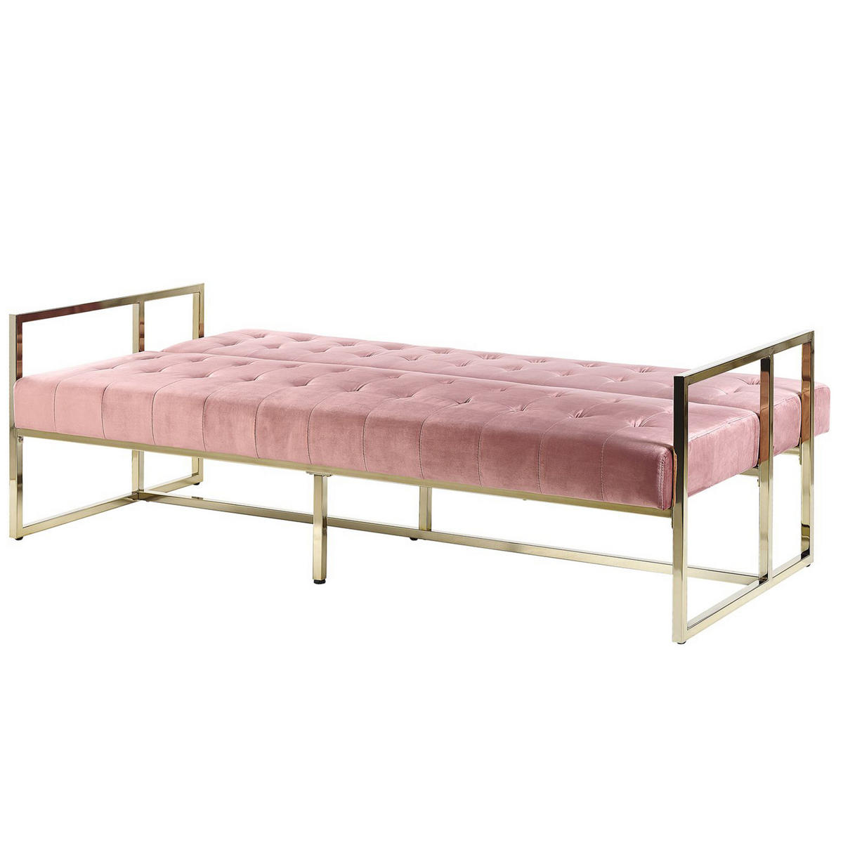 3-SITZER-SCHLAFSOFA Samtstoff Rosa Marstal - Pink, Textil (187/83/78cm) - Beliani