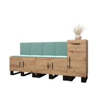 GARDEROBEN-SET 95/210/45,6 - Schwarz/Eiche Artisan, Holz/Kunststoff (210/95/45.6cm) - Abiks Möbel