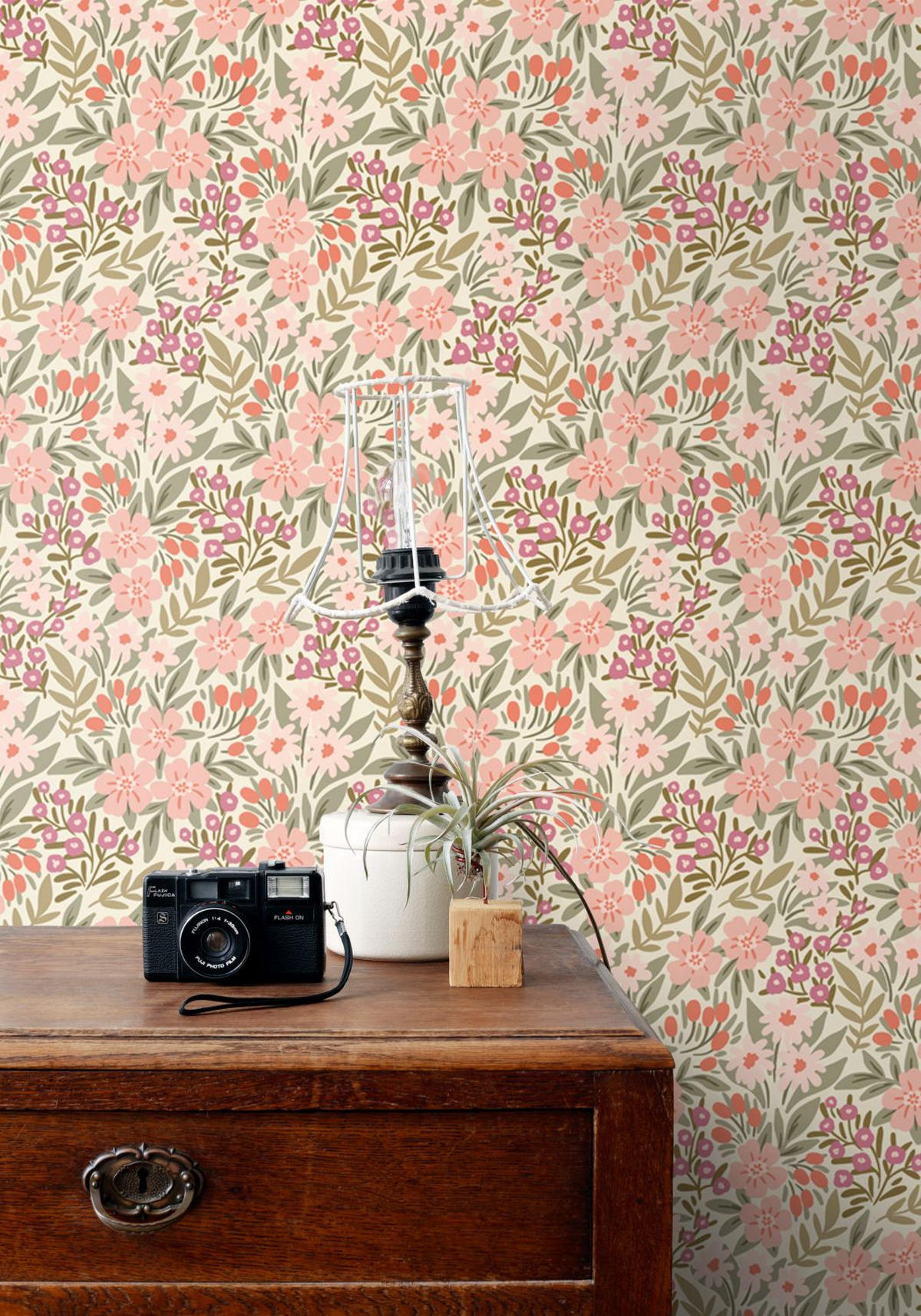 TAPETE Blumen 50 x 900 cm - Pink, Papier (50/900cm) - ESTAhome