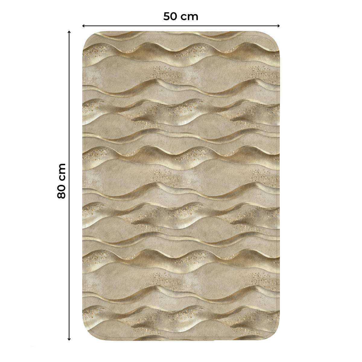 WC PŘEDLOŽKA Vlny - vzor - zlaté 50x80 cm - barva mosazi, textil/plast (50/1cm) - OnlyWow