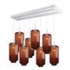 HÄNGELEUCHTE Velo 8-flammig Braun Ø 18cm - Braun/Weiß, Glas (18/18/33cm) - s.luce