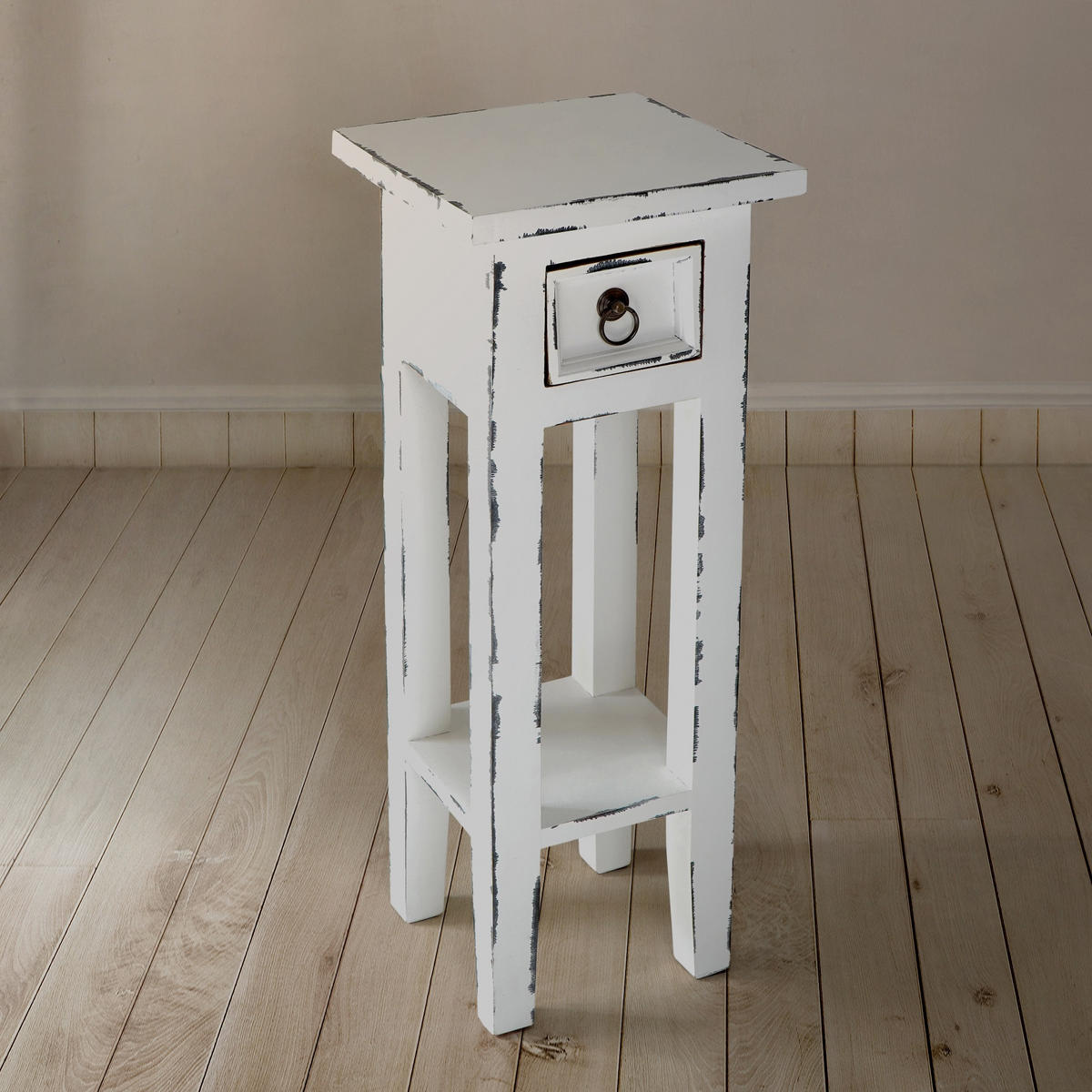 BEISTELLTISCH Silke Mahagoni Weiß 67x25x25cm - Weiß, Holz (25/25/67cm) - DELUKE