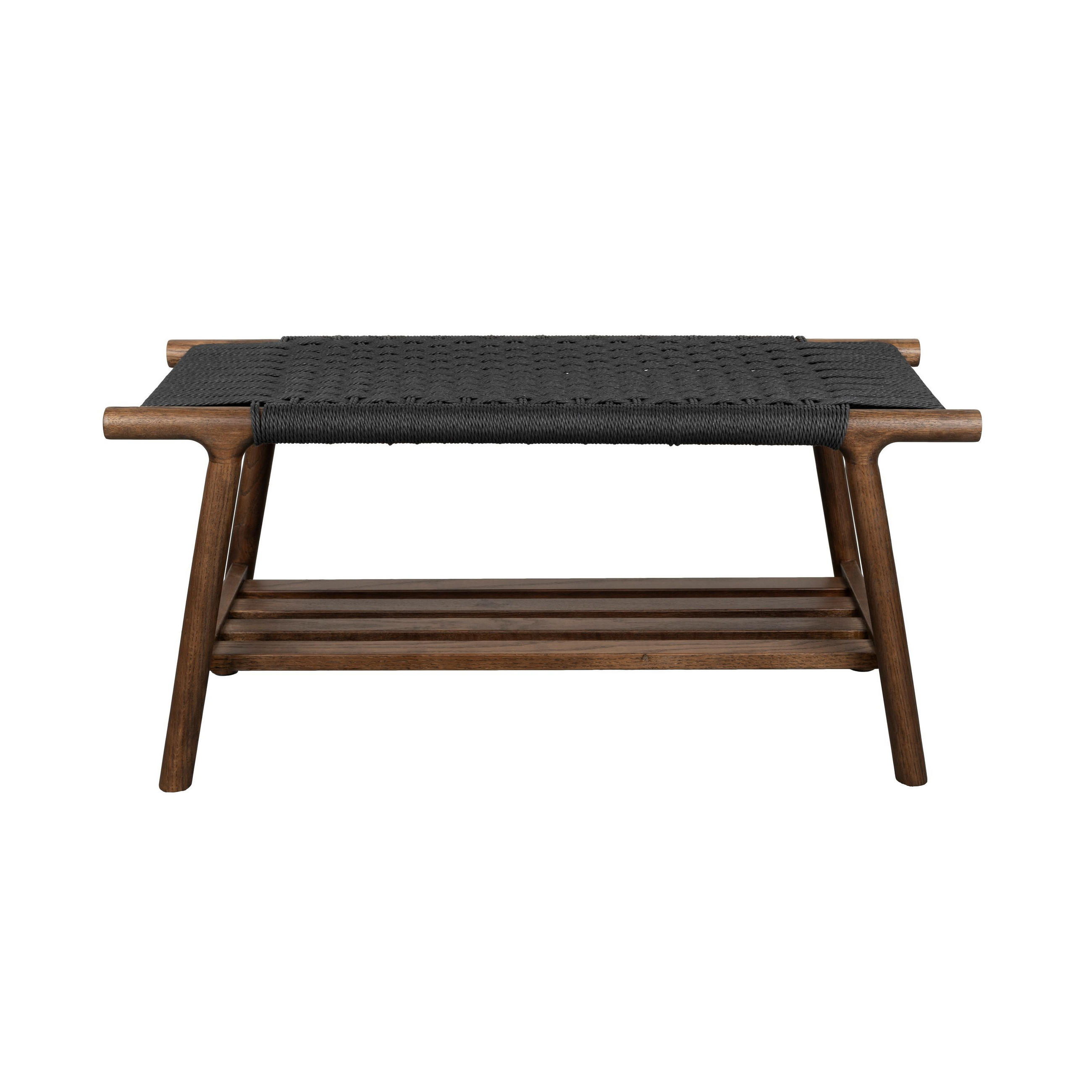 SITZBANK Kintaro 80x35x43 cm Walnuss - Schwarz/Braun, Holz (90/43/35cm) - Dutchbone