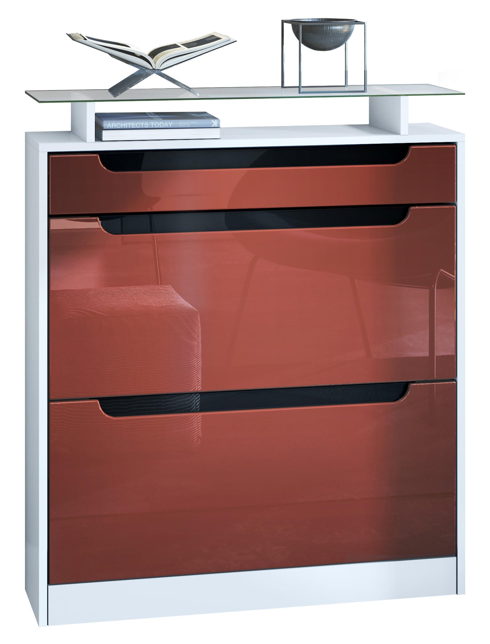 Vladon Schuhschrank Bordeaux 89x104x23 cm