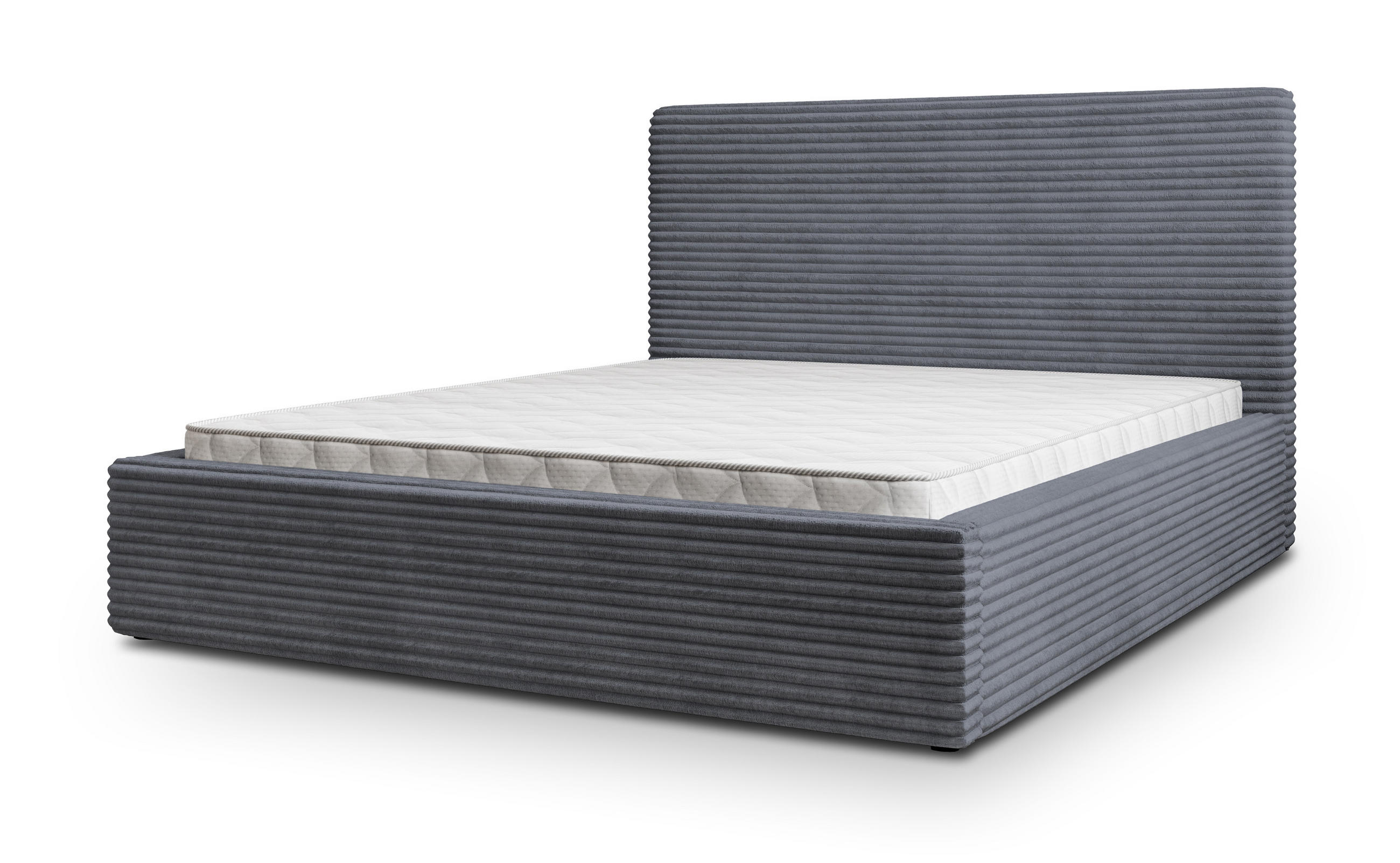 POLSTERBETT MIRETTI 180x200 cm mit Bettkästen - Graphitfarben - Graphitfarben, Holz (180/200cm) - MASSENO