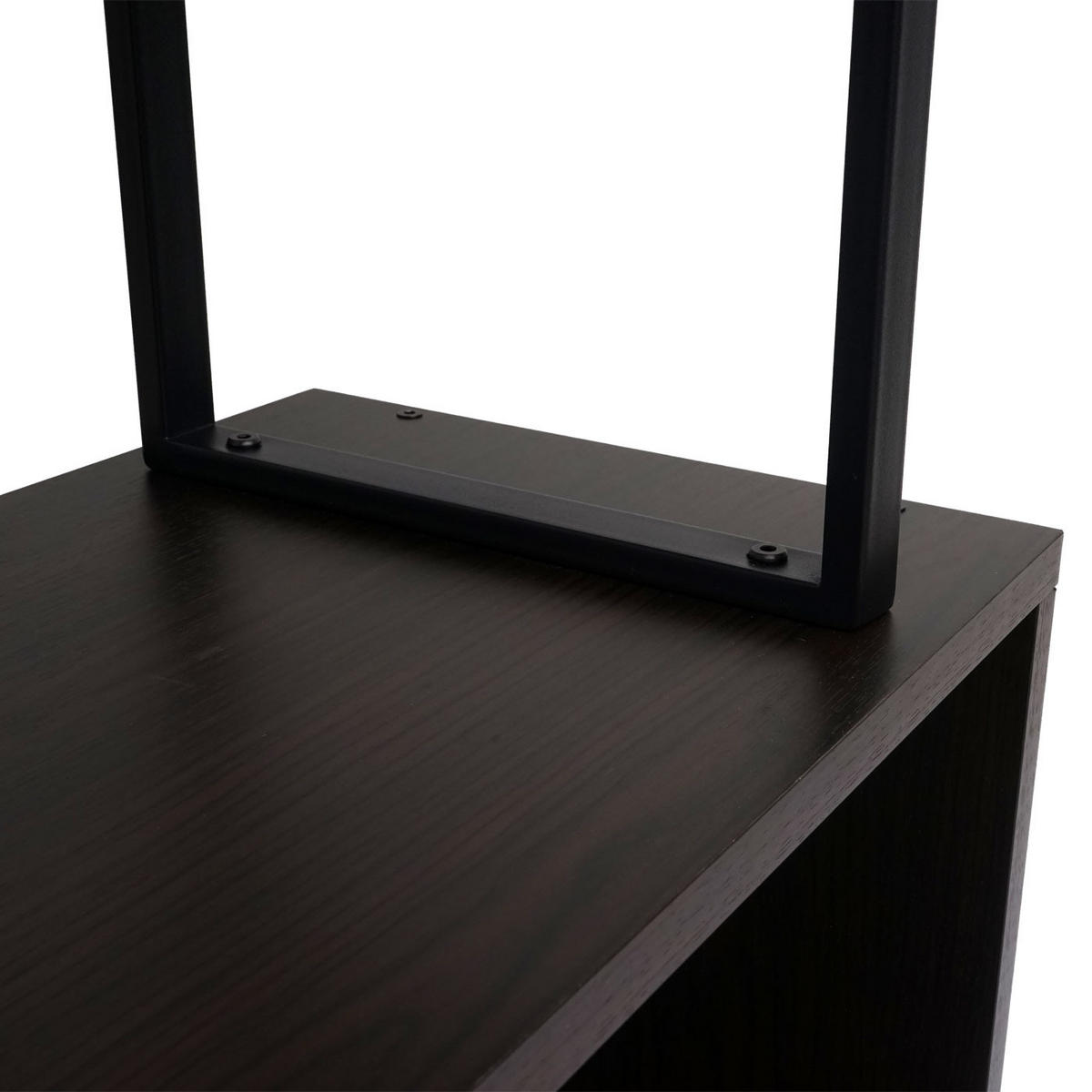 BÜCHERREGAL 183x80x30cm 3D-Struktur 5 Ebenen Dunkelbraun Metall Schwarz - Dunkelbraun, Holzwerkstoff (80/183/30cm) - BERLINLODGE