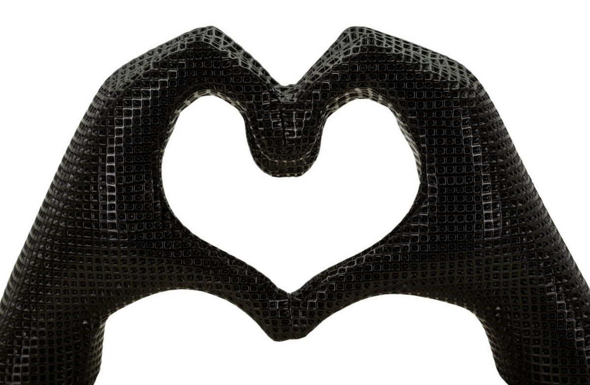 DEKOOBJEKT Hands Lover, schwarz, Polyresin, 25 x 7,5 x 13,5 cm - Schwarz, Kunststoff (25/13.5/7.5cm) - Mauro Ferretti