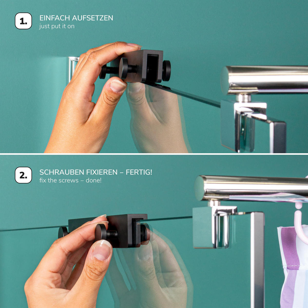 HAKENLEISTE, schwarz - Schwarz, Metall (5/3/18cm) - bremermann