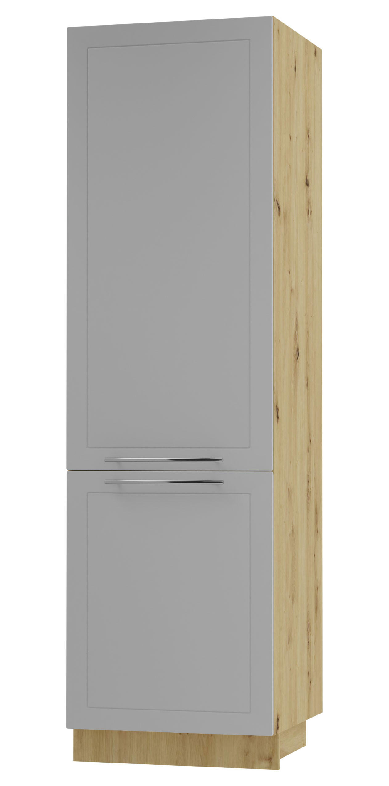 VORRATSSCHRANK Bari D14/DP/60/207 Eiche Artisan / RAL 7040 fenstergrau 60 / 59 / 207cm - Eiche Artisan/Grau, Holz/Holzwerkstoff (60/207/59cm) - Feldmann-Wohnen