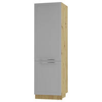 VORRATSSCHRANK Bari D14/DP/60/207 Eiche Artisan / RAL 7040 fenstergrau 60 / 59 / 207cm - Eiche Artisan/Grau, Holz/Holzwerkstoff (60/207/59cm) - Feldmann-Wohnen