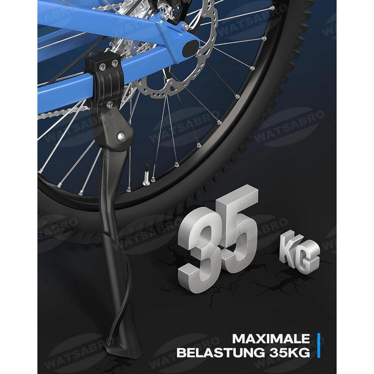 FAHRRADSTÄNDER höhenverstellbar 18-24 Zoll Aluminiumlegierung 35 kg Belastbarkeit - Schwarz, Metall (18.5/26.5/32cm)