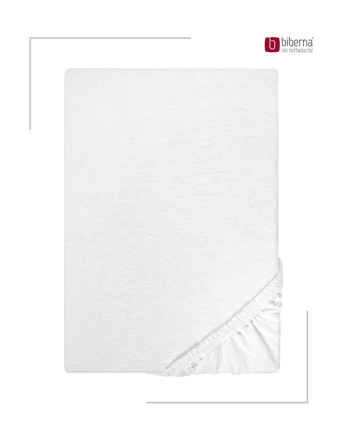 SPANNBETTTUCH Basic Jersey weiss, 180x200 cm - 200x200 cm - Weiß, Textil (200/200cm) - biberna