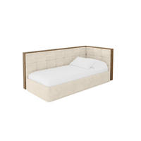EINZELLBETT Jugendbett mit Bettkasten und Matratze H3/H4, Links - SOVY 90x200 Beige - Beige, Holzwerkstoff/Textil (90/200cm) - ALTDECOR