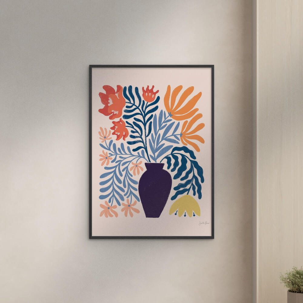 POSTER mit Rahmen Wild Apple - Floral No. 2 - Multicolor/Schwarz, Holz/Papier (30/40cm) - Poster&Frame