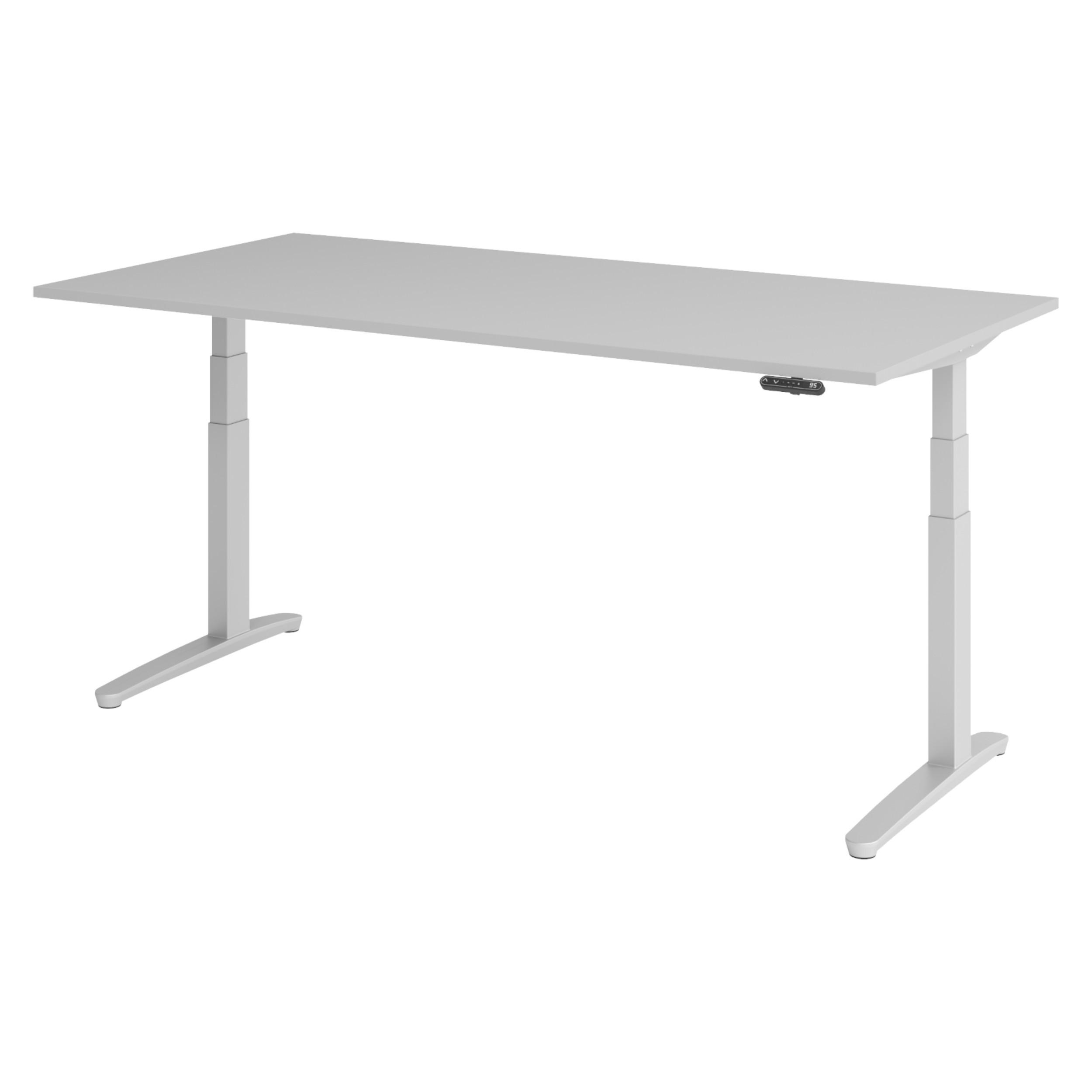 bümö Schreibtisch Grau, Silber 200x74x100 cm