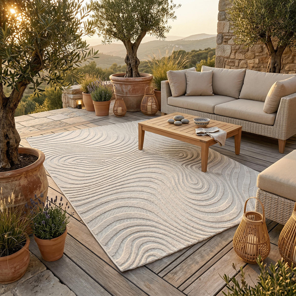 IN & OUTDOOR TEPPICH FLACHGEWEBE CLASSY - Weiß, Textil (200/290cm) - Pergamon