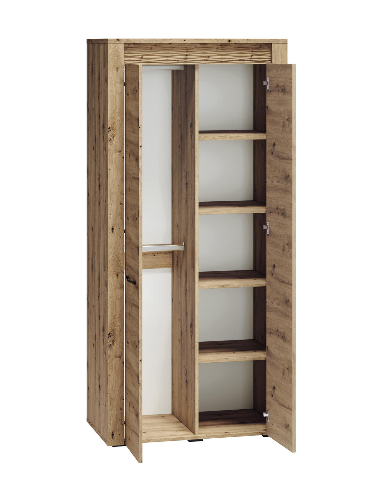 KLEIDERSCHRANK Artis Artisan Eiche 92 / 55 / 200cm - Eiche Artisan/Braun, Holz/Holzwerkstoff (92/200/55cm) - Feldmann-Wohnen