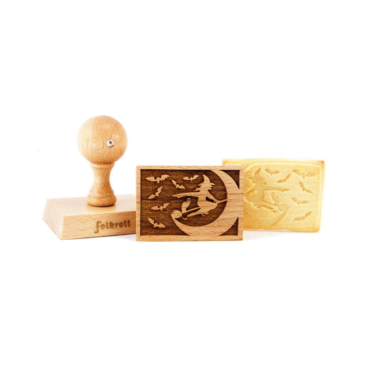 KEKSSTEMPEL Hexe, 70x50 mm, Buchenholz - Braun, Holz (7/7/5cm) - Folkroll