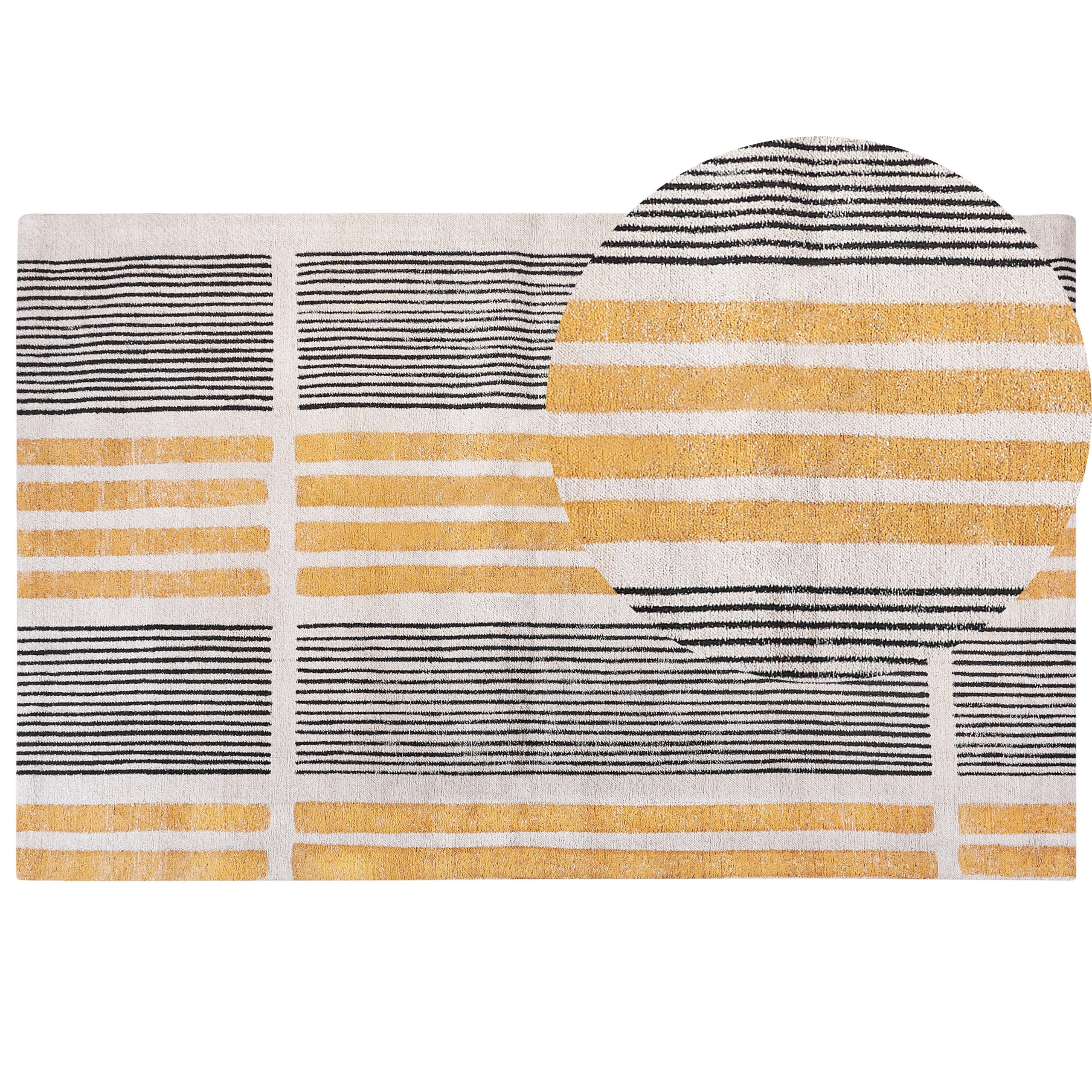 TEPPICH geflochten Katra 200/140 cm - Gelb, Textil (140/200cm) - Beliani